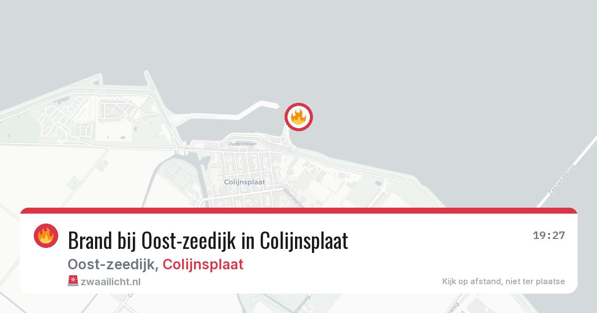 Brand bij Oost-zeedijk in Colijnsplaat — 19 jul 2026