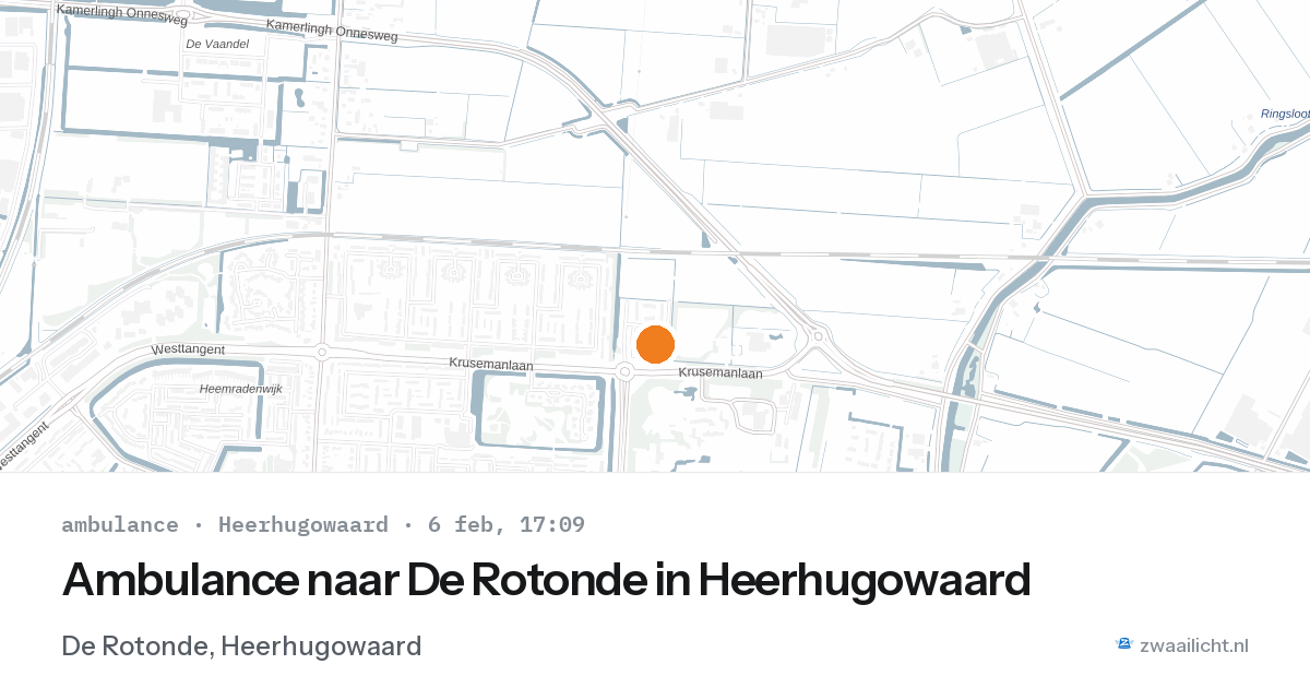 Ambulance naar De Rotonde in Heerhugowaard — 6 feb 2026