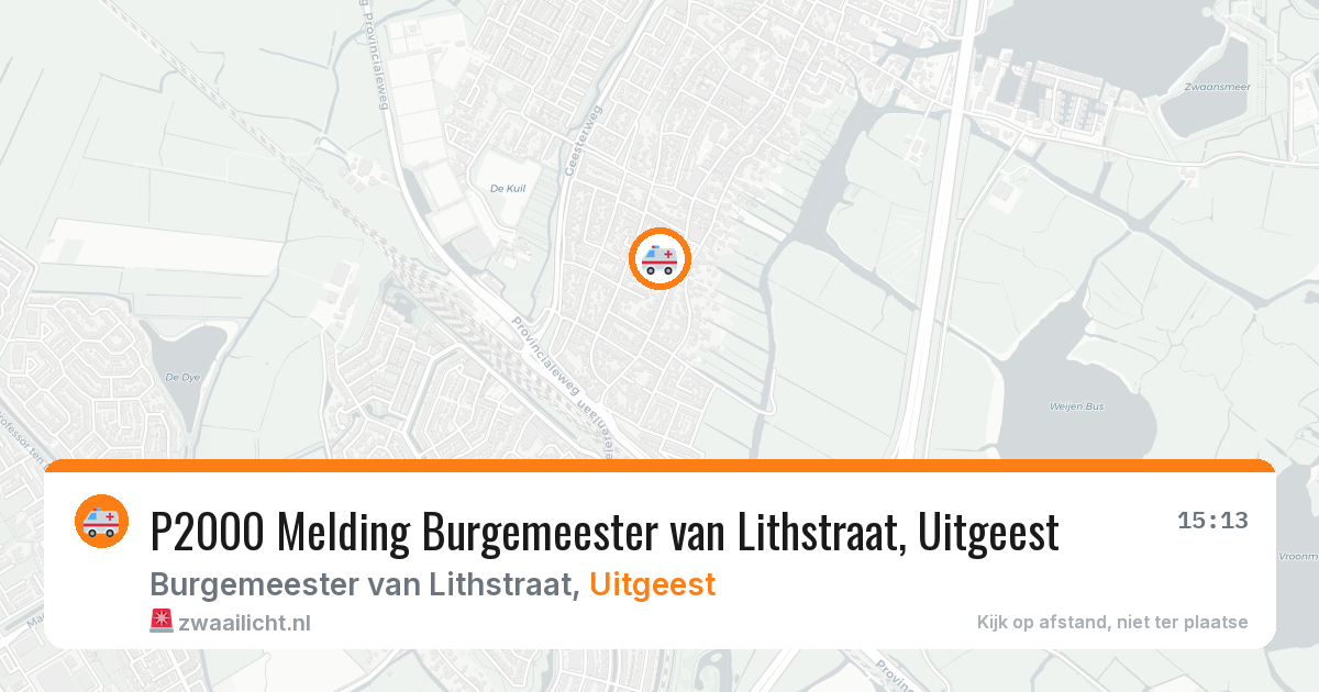 P2000 Melding Burgemeester van Lithstraat, Uitgeest — 8 mei 2026