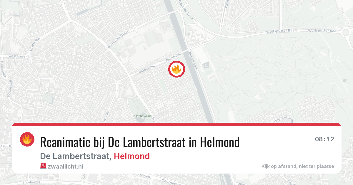 Reanimatie bij De Lambertstraat in Helmond — 28 jun 2026