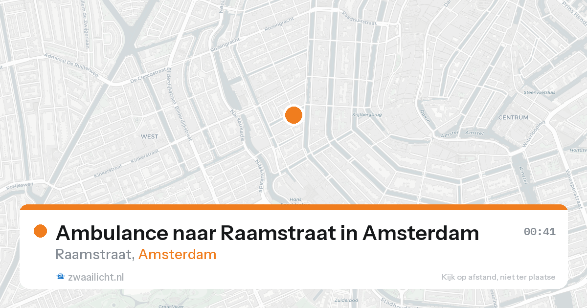 Ambulance naar Raamstraat in Amsterdam — 22 aug 2026