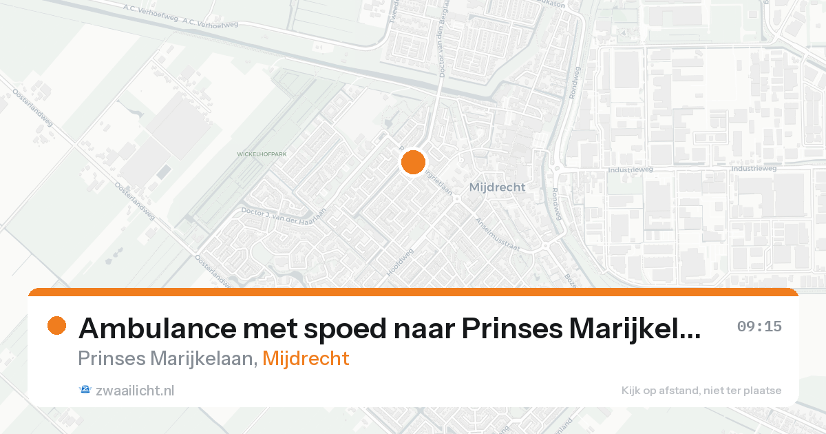 Ambulance met spoed naar Prinses Marijkelaan in Mijdrecht — 20 aug 2026