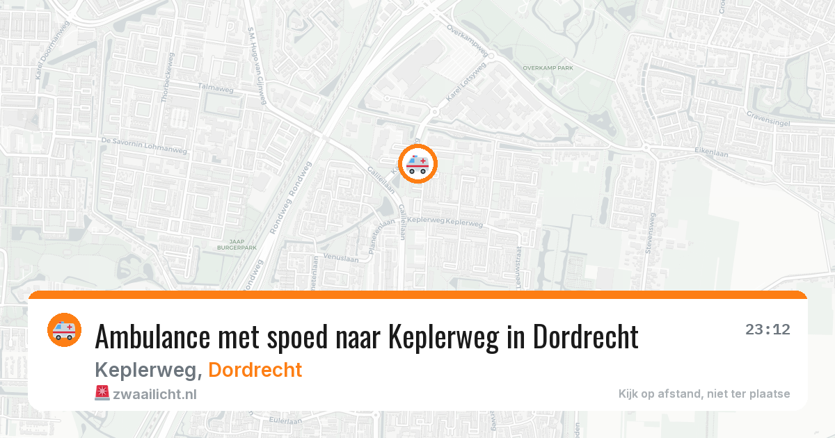 Ambulance met spoed naar Keplerweg in Dordrecht — 6 jun 2026