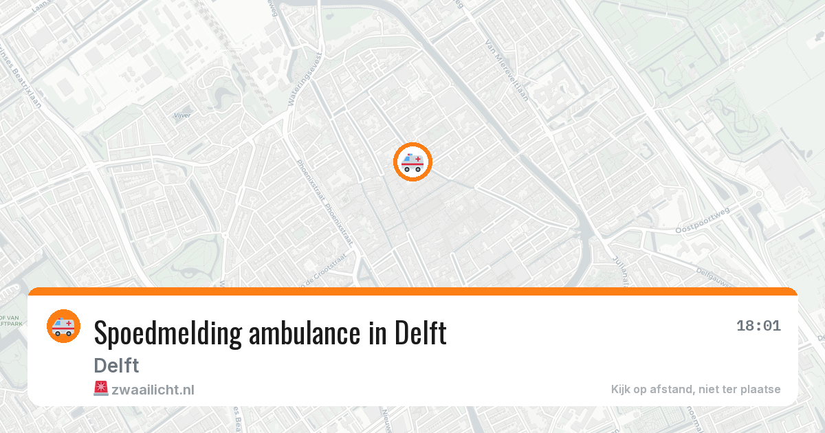 Spoedmelding ambulance in Delft — 25 mei 2026
