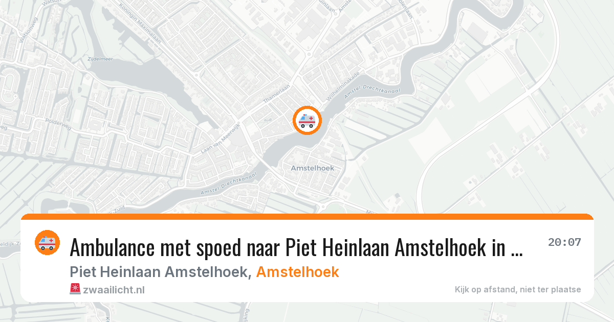 Ambulance met spoed naar Piet Heinlaan Amstelhoek in Amstelhoek — 30 jul 2026