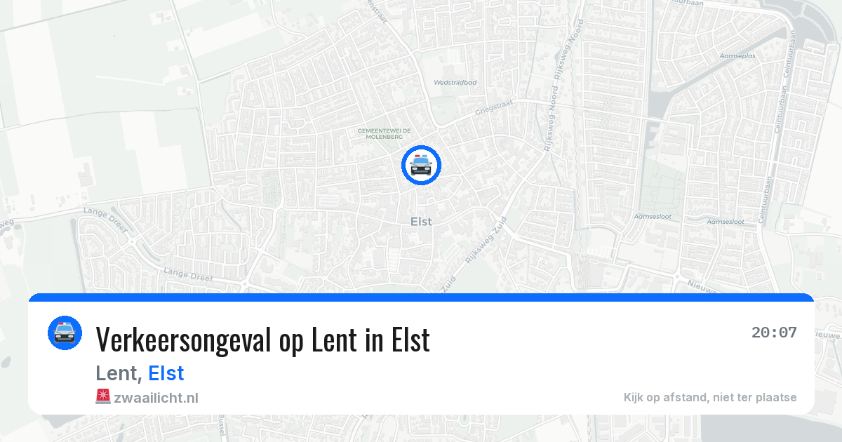 Verkeersongeval op Lent in Elst — 24 apr 2026