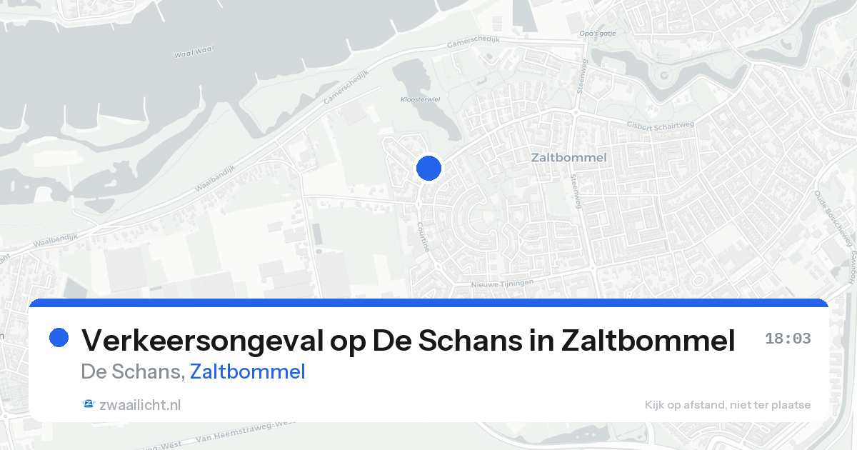 Verkeersongeval op De Schans in Zaltbommel — 17 aug 2026