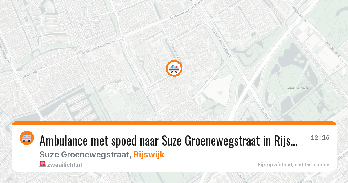Ambulance met spoed naar Suze Groenewegstraat in Rijswijk — 8 jun 2026