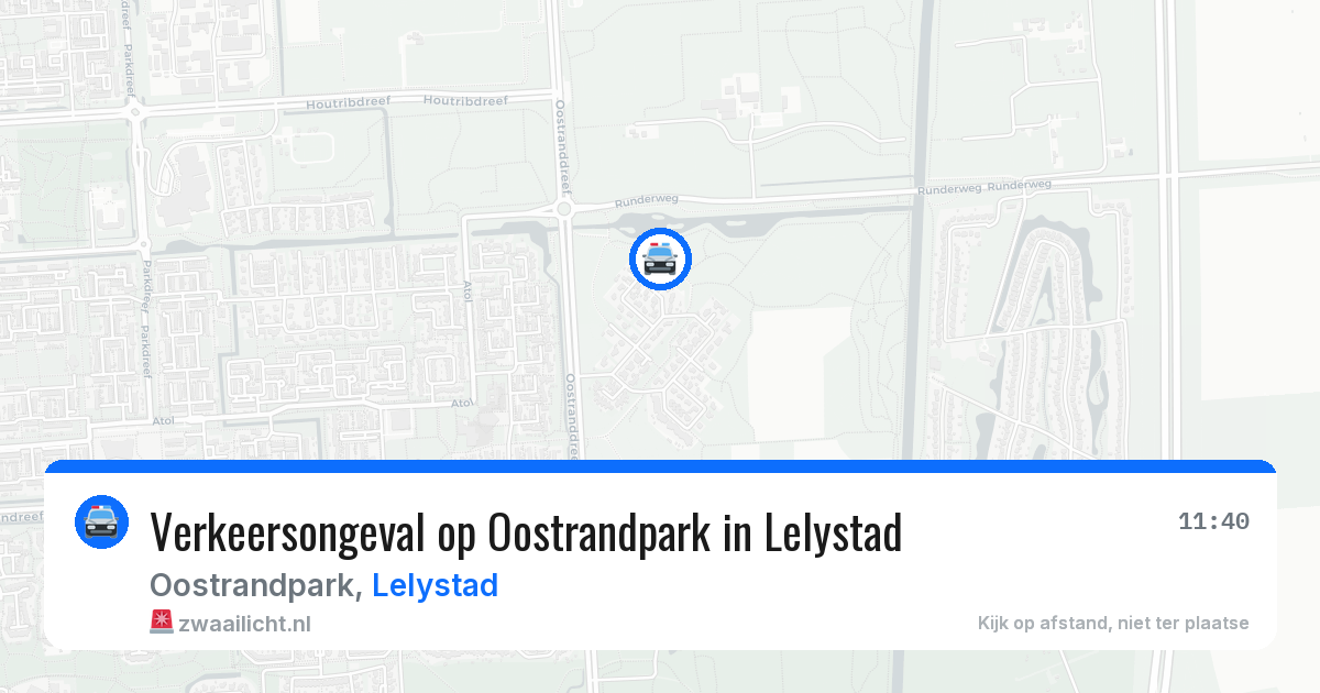 Verkeersongeval op Oostrandpark in Lelystad — 27 jul 2026