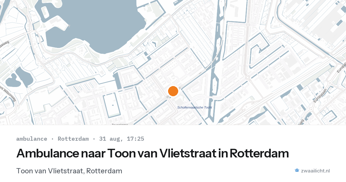 Ambulance naar Toon van Vlietstraat in Rotterdam — 31 aug 2026