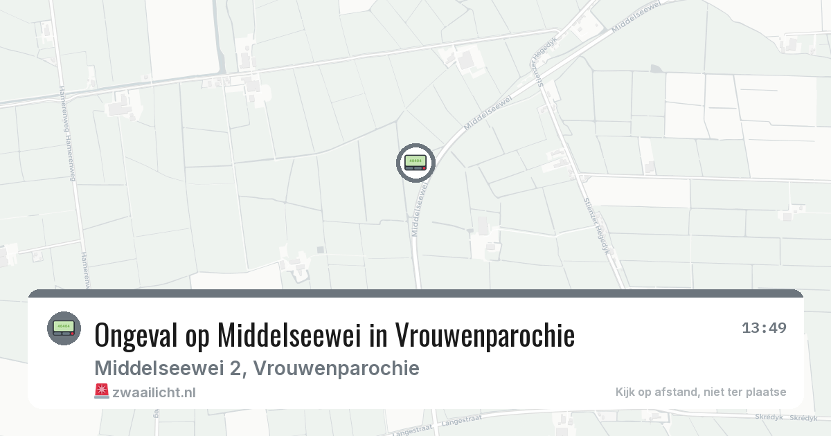 Ongeval op Middelseewei in Vrouwenparochie — 1 feb 2026