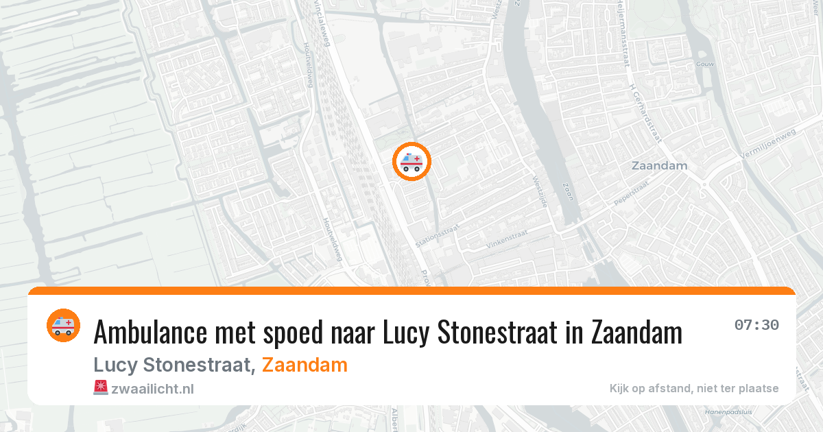 Ambulance met spoed naar Lucy Stonestraat in Zaandam — 7 jul 2026