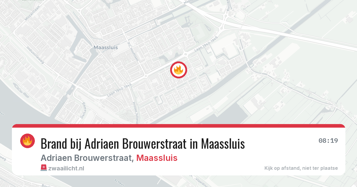 Brand bij Adriaen Brouwerstraat in Maassluis — 7 jul 2026