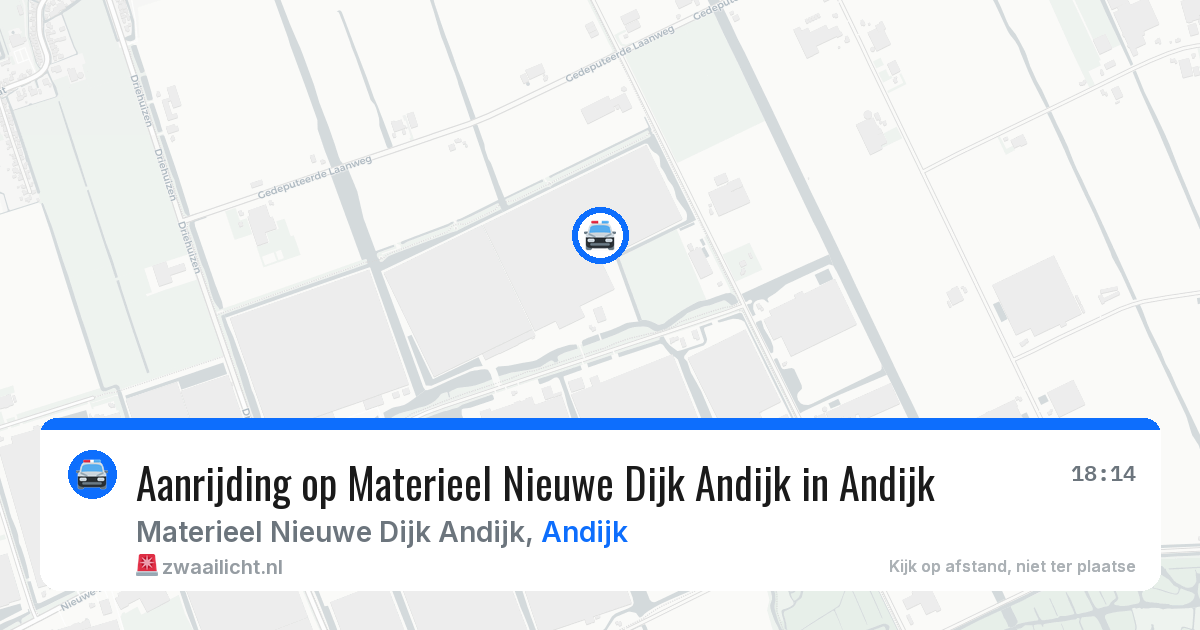 Aanrijding op Materieel Nieuwe Dijk Andijk in Andijk — 8 aug 2026