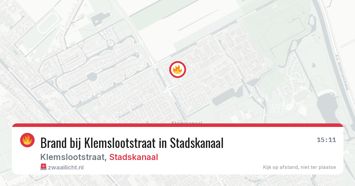 Brand bij Klemslootstraat in Stadskanaal — 27 jun 2026