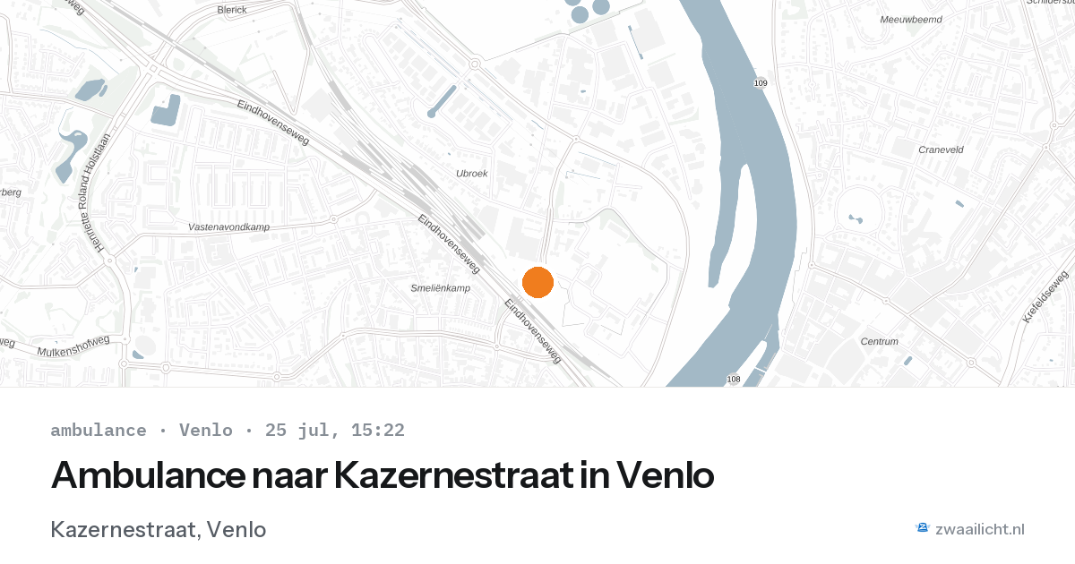 Ambulance naar Kazernestraat in Venlo — 25 jul 2026