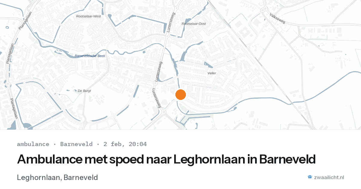 Ambulance met spoed naar Leghornlaan in Barneveld — 2 feb 2026