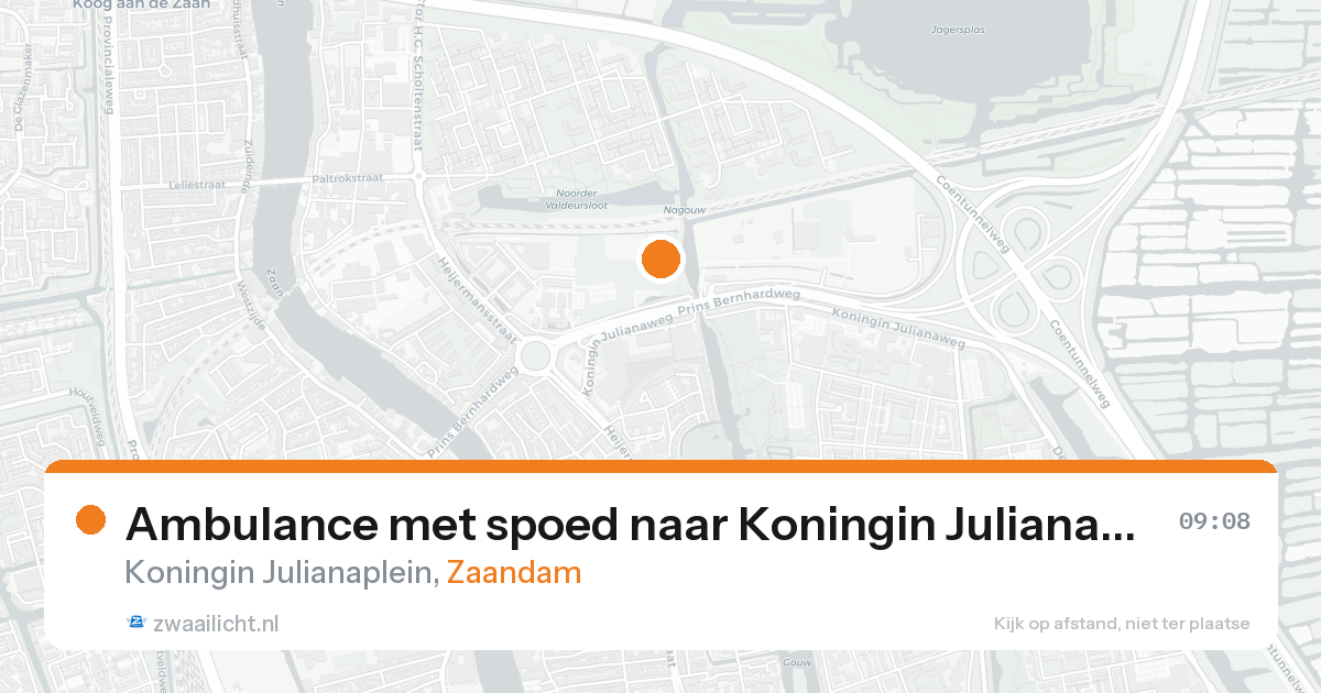 Ambulance met spoed naar Koningin Julianaplein in Zaandam — 21 aug 2026