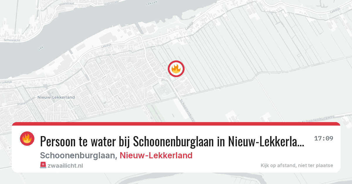 Persoon te water bij Schoonenburglaan in Nieuw-Lekkerland — 21 jun 2026
