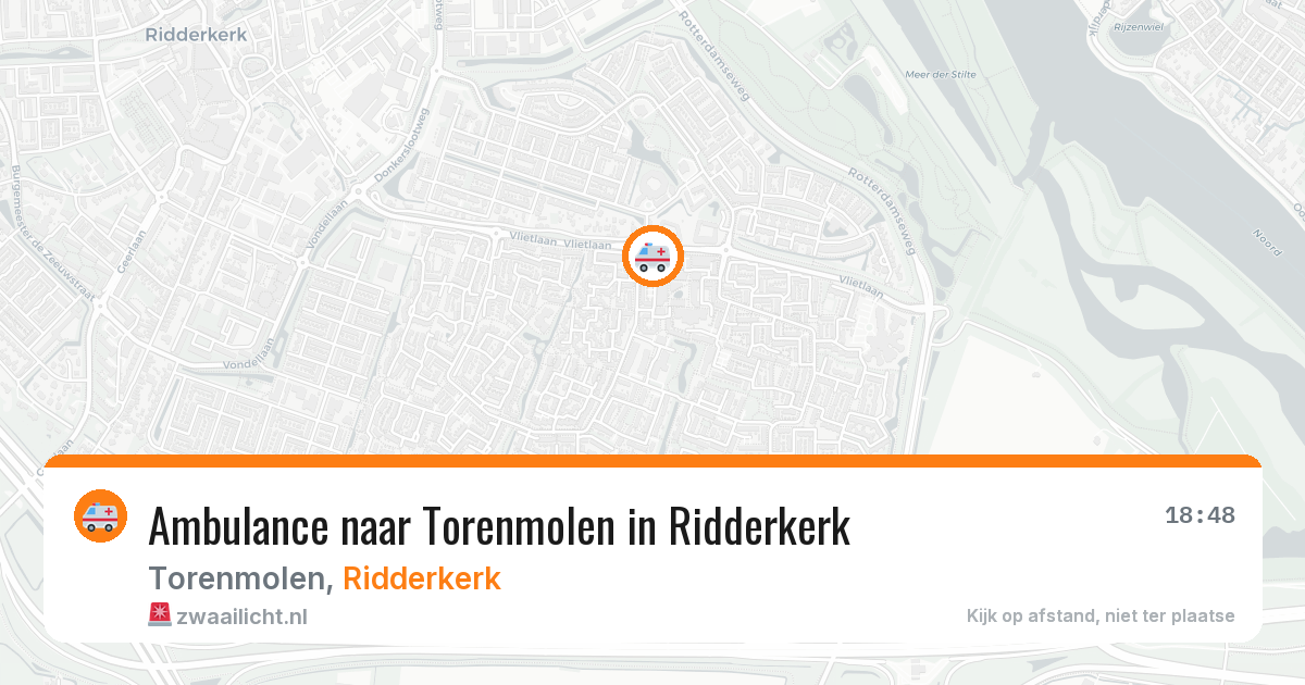 Ambulance naar Torenmolen in Ridderkerk — 20 jul 2026