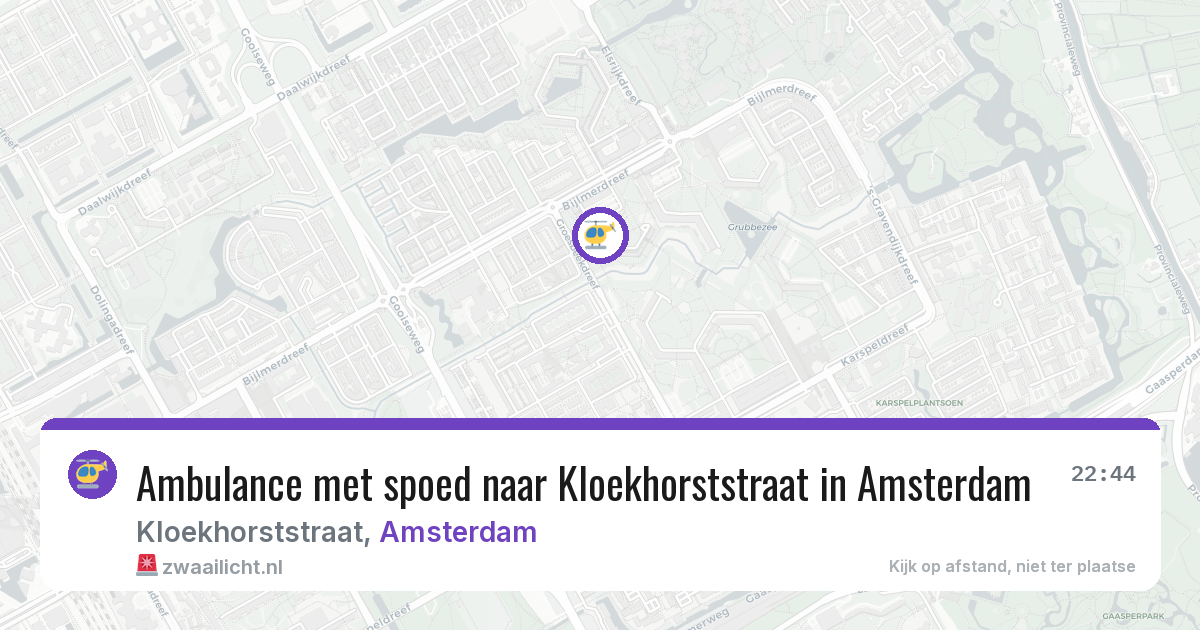 Ambulance met spoed naar Kloekhorststraat in Amsterdam — 29 jun 2026
