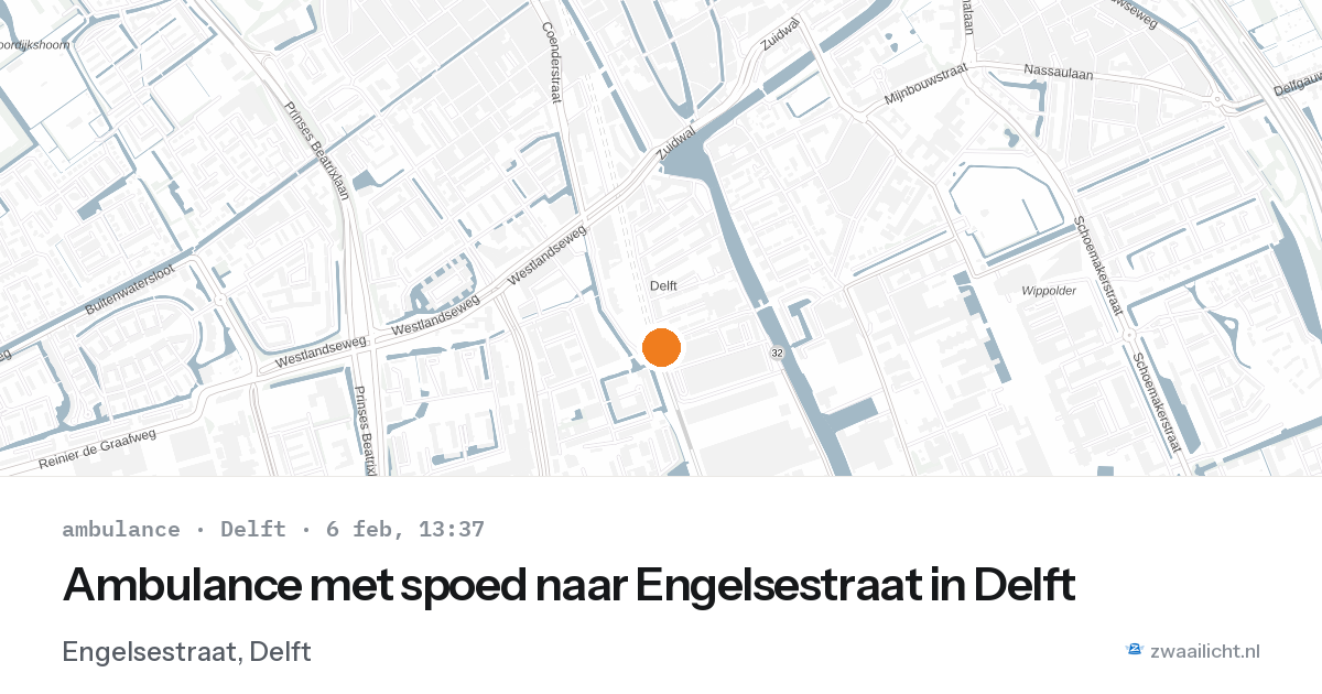 Ambulance met spoed naar Engelsestraat in Delft — 6 feb 2026