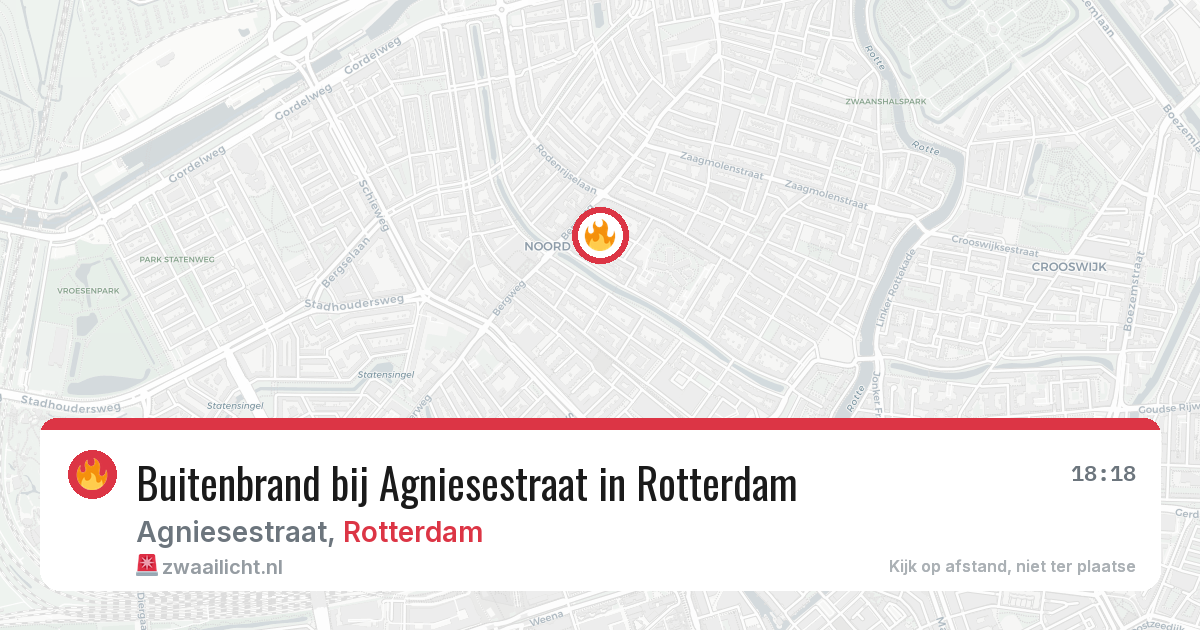 Buitenbrand bij Agniesestraat in Rotterdam — 6 aug 2026