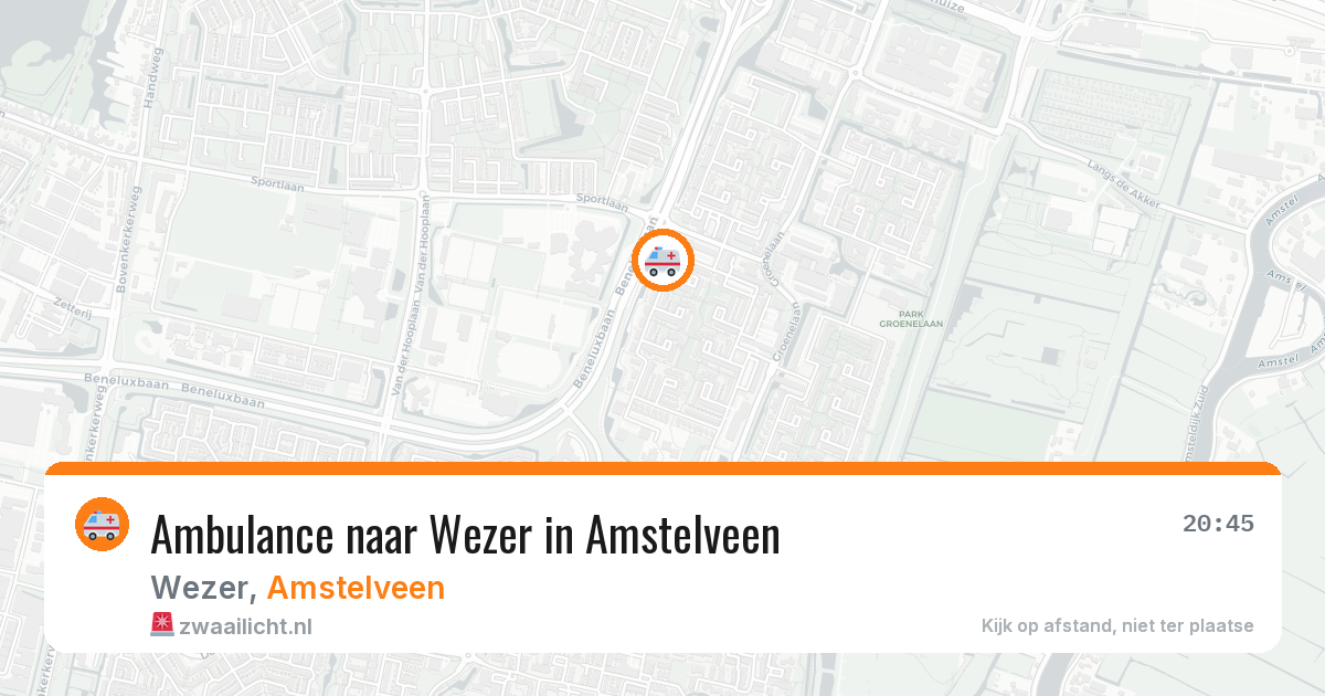 Ambulance naar Wezer in Amstelveen — 21 jun 2026