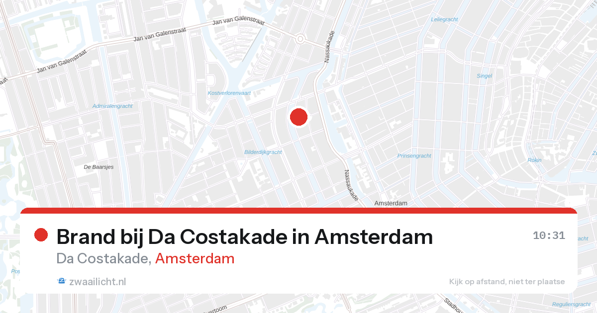 Brand bij Da Costakade in Amsterdam — 23 jun 2026