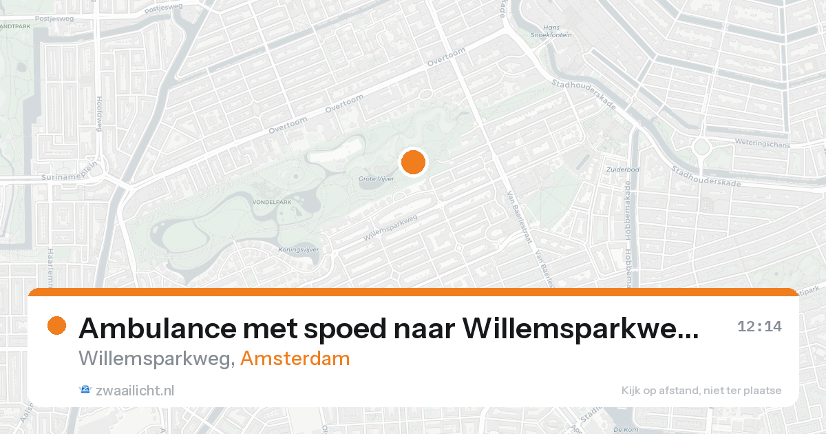 Ambulance met spoed naar Willemsparkweg in Amsterdam — 18 aug 2026