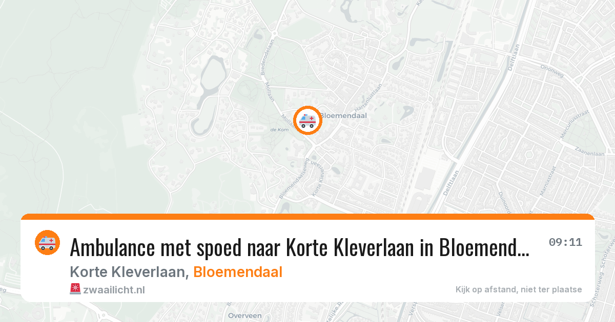 Ambulance met spoed naar Korte Kleverlaan in Bloemendaal — 14 mei 2026