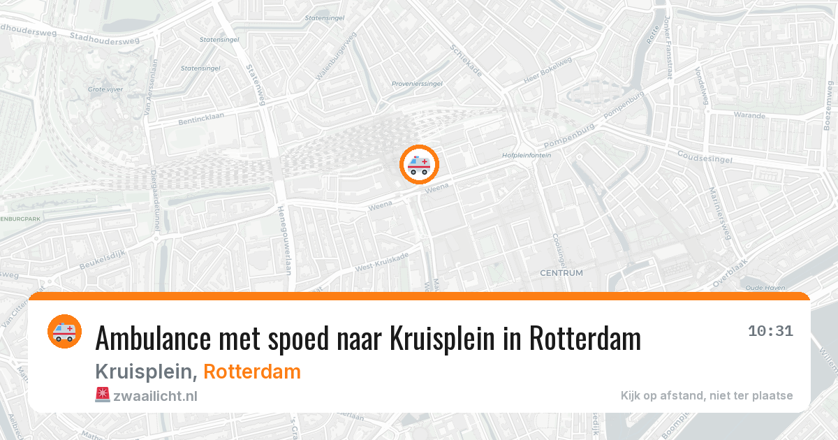 Ambulance met spoed naar Kruisplein in Rotterdam — 6 jun 2026