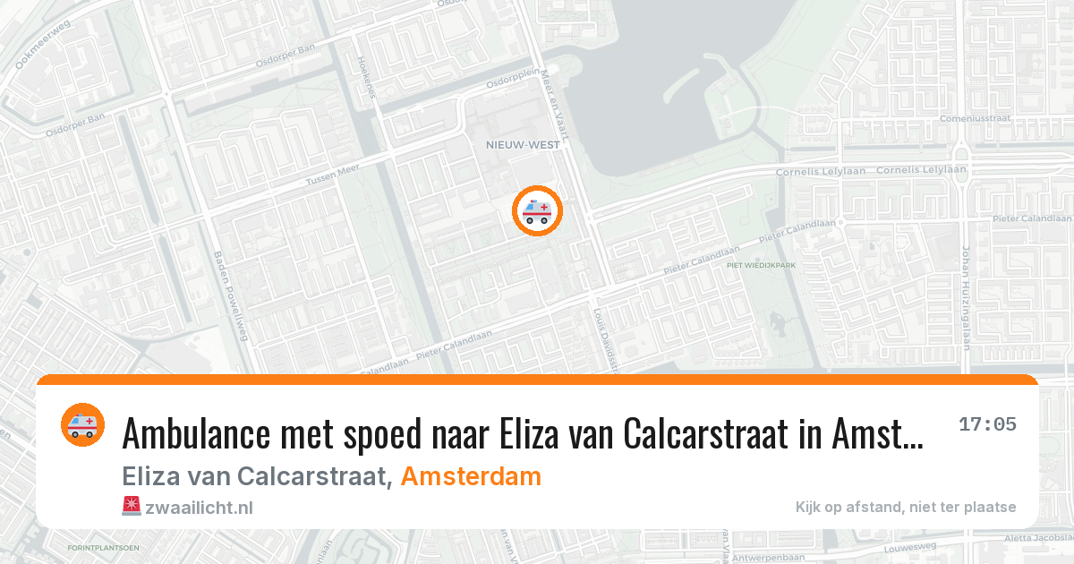 Ambulance met spoed naar Eliza van Calcarstraat in Amsterdam — 9 jun 2026