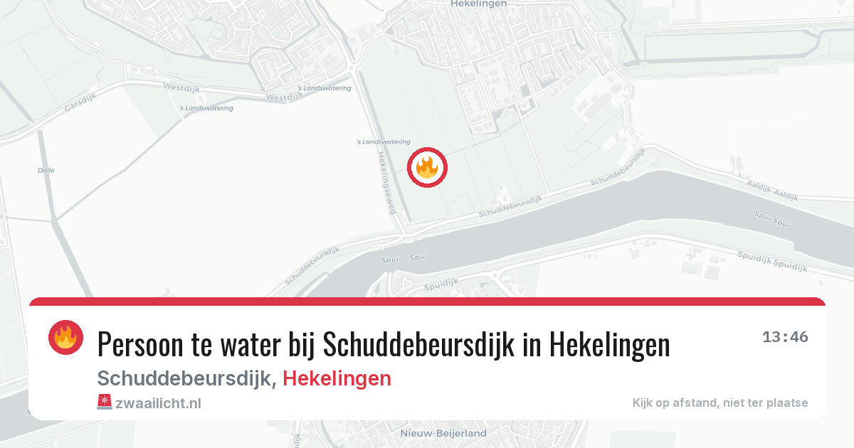 Persoon te water bij Schuddebeursdijk in Hekelingen — 8 jul 2026