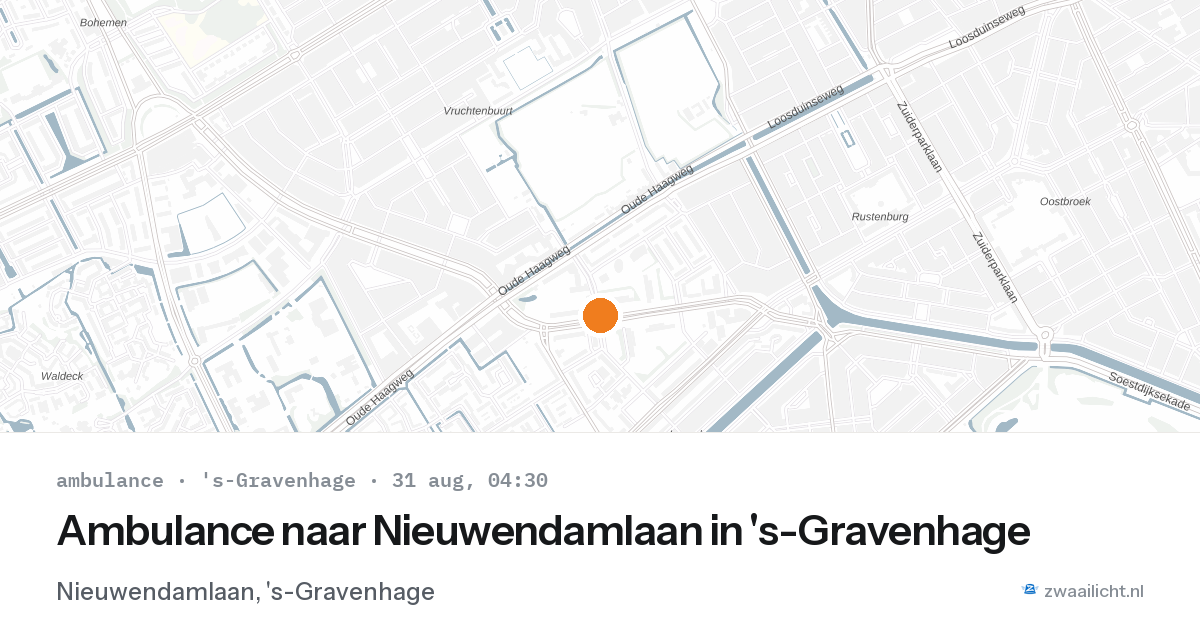 Ambulance naar Nieuwendamlaan in 's-Gravenhage — 31 aug 2026
