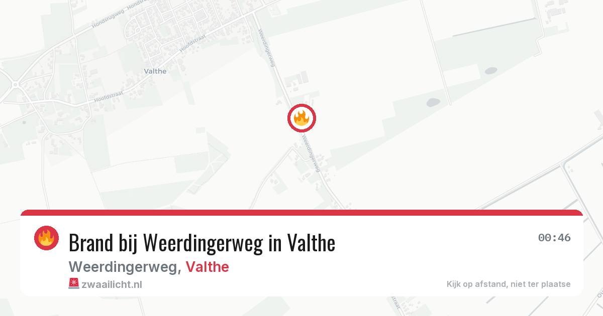 Brand bij Weerdingerweg in Valthe — 19 jun 2026