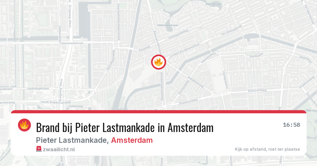 Brand bij Pieter Lastmankade in Amsterdam — 12 jul 2026