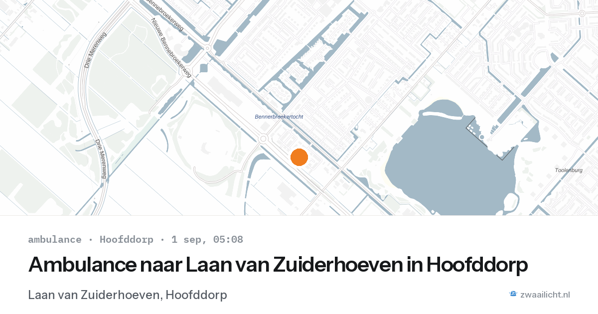 Ambulance naar Laan van Zuiderhoeven in Hoofddorp — 1 sep 2026