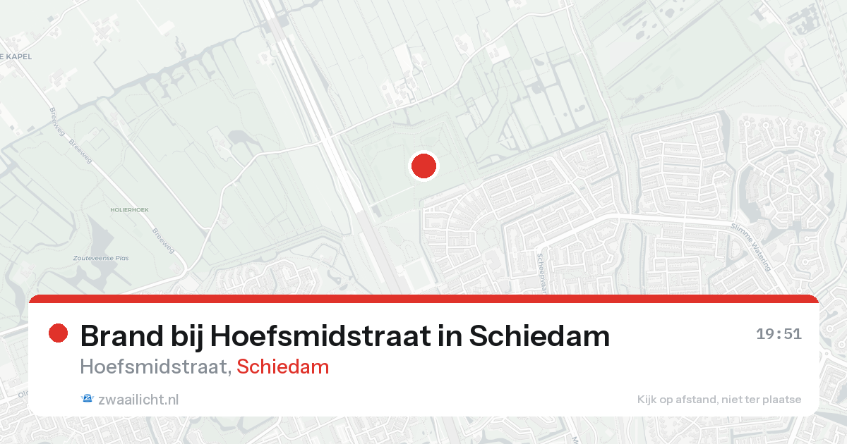 Brand bij Hoefsmidstraat in Schiedam — 16 aug 2026