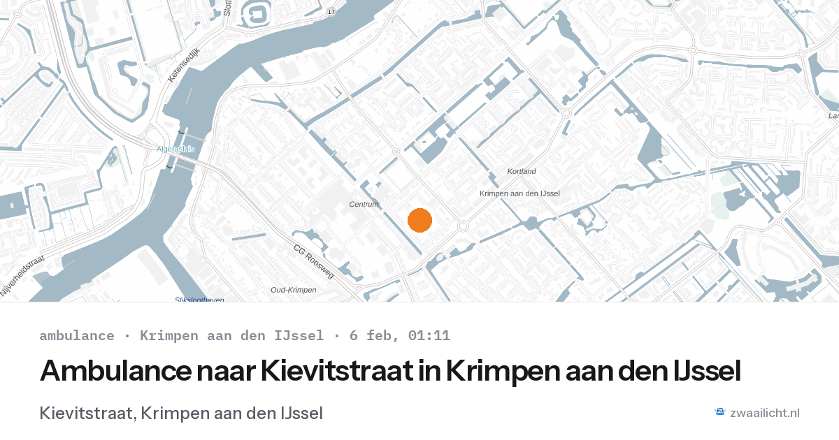 Ambulance naar Kievitstraat in Krimpen aan den IJssel — 6 feb 2026