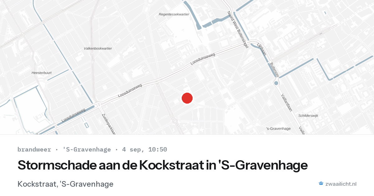 Stormschade aan de Kockstraat in 'S-Gravenhage — 4 sep 2026