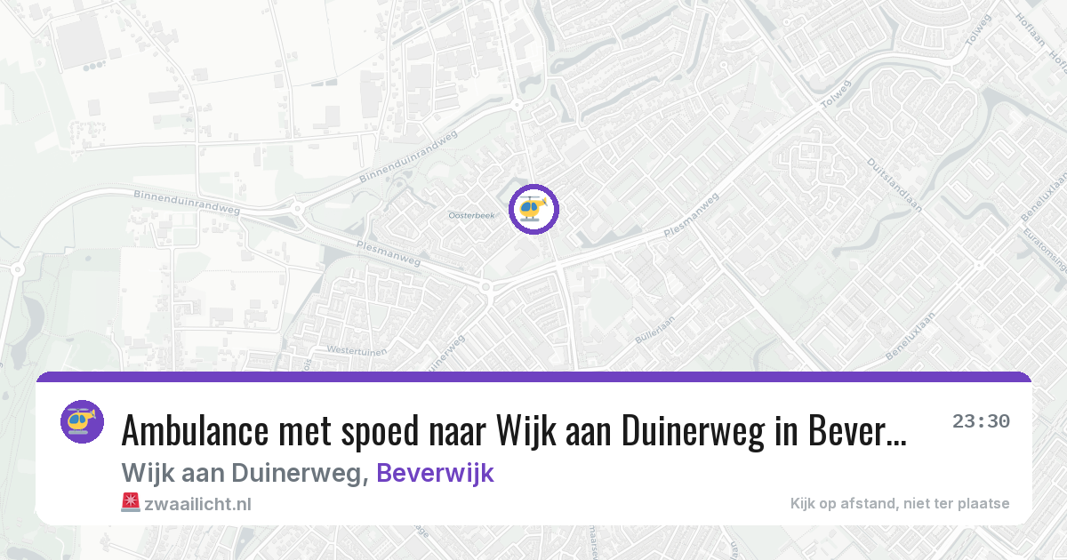 Ambulance met spoed naar Wijk aan Duinerweg in Beverwijk — 20 jun 2026