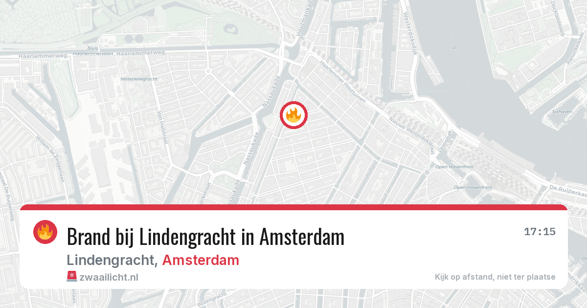 Brand bij Lindengracht in Amsterdam — 8 aug 2026