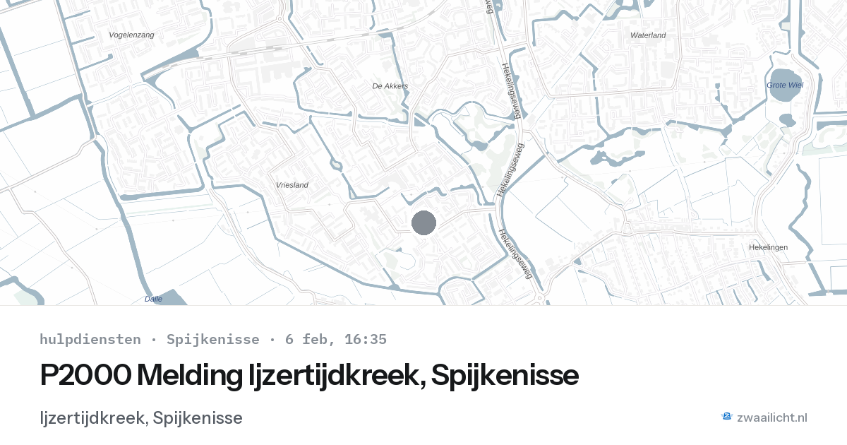 P2000 Melding Ijzertijdkreek, Spijkenisse — 6 feb 2026