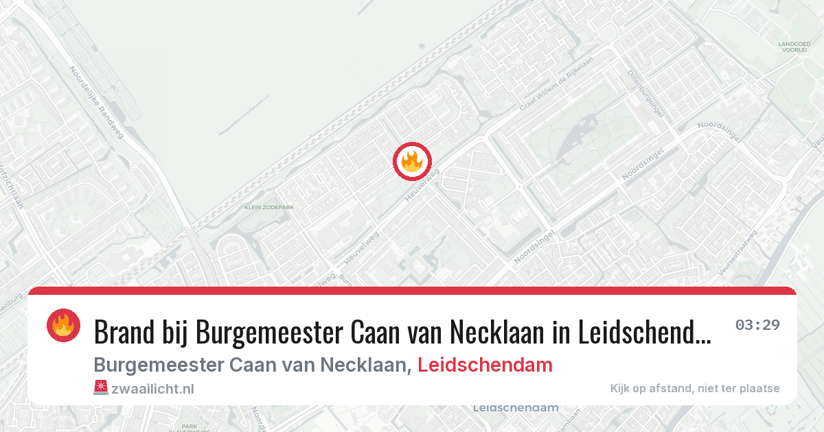 Brand bij Burgemeester Caan van Necklaan in Leidschendam — 23 jul 2026