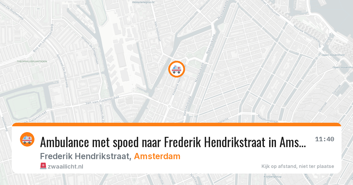 Ambulance met spoed naar Frederik Hendrikstraat in Amsterdam — 24 jul 2026