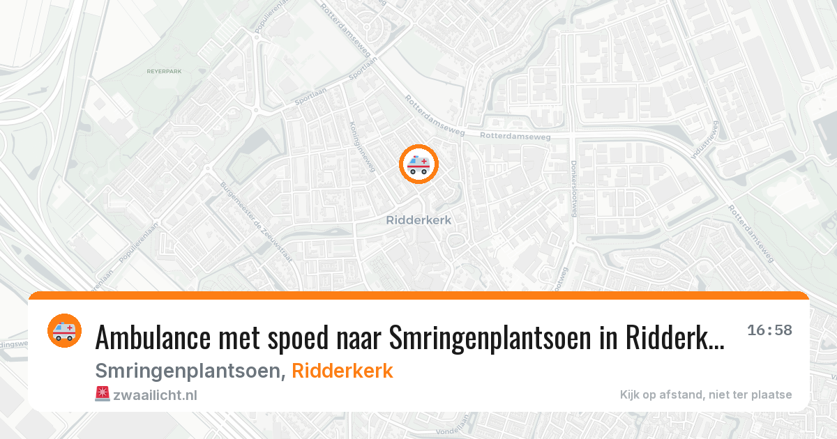 Ambulance met spoed naar Smringenplantsoen in Ridderkerk — 22 jun 2026