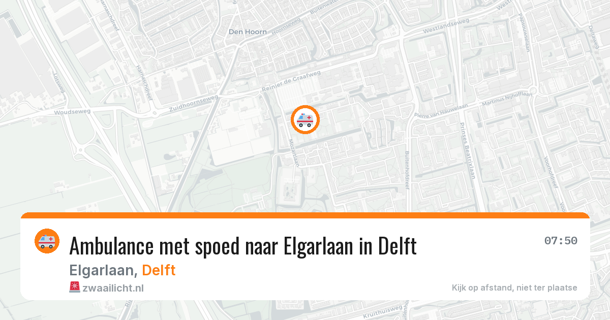Ambulance met spoed naar Elgarlaan in Delft — 30 jun 2026