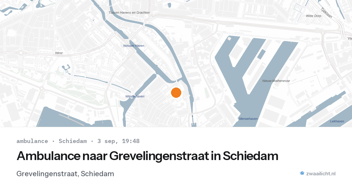 Ambulance naar Grevelingenstraat in Schiedam — 3 sep 2026