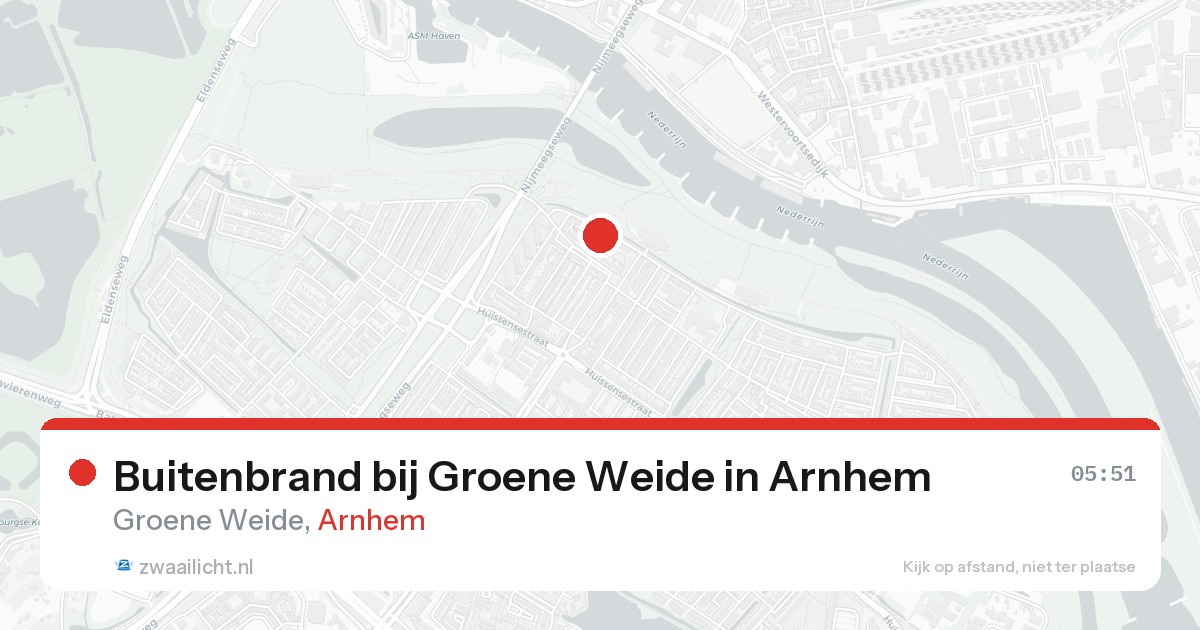 Buitenbrand bij Groene Weide in Arnhem — 23 aug 2026